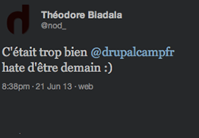 Tweet de Théodore Biadala