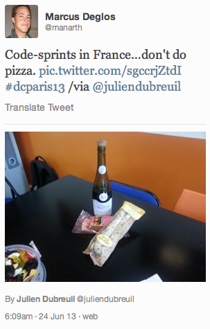 Tweet de Marcus Deglos : Les provisions pour le sprint