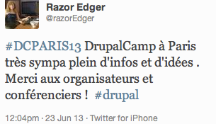 Tweet de Razor Edger